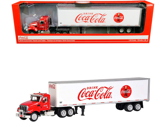 Truck Tractor with 53' Trailer "Drink Coca-Cola" Red and White 1/50 Diecast Model by Motorcity Classics by Motorcity Classics