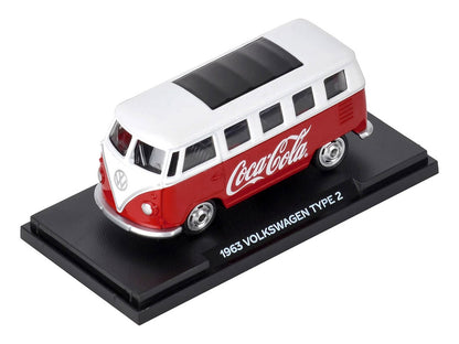 1963 Volkswagen Type 2 Van "Coca-Cola" Red and White 1/50 Diecast Model by Motorcity Classics by Motorcity Classics