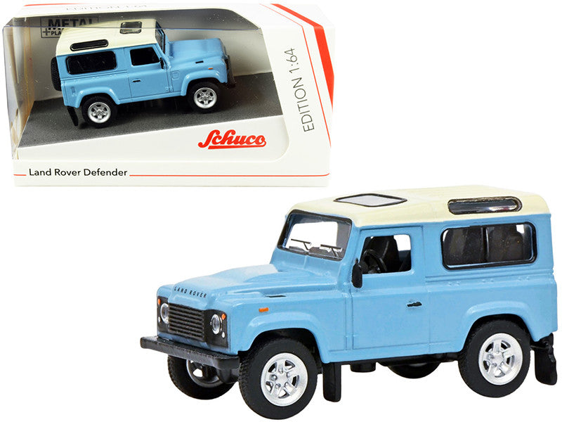 Land Rover Defender Light Blue with Cream Top 1/64 Diecast Model Car by Schuco by Schuco