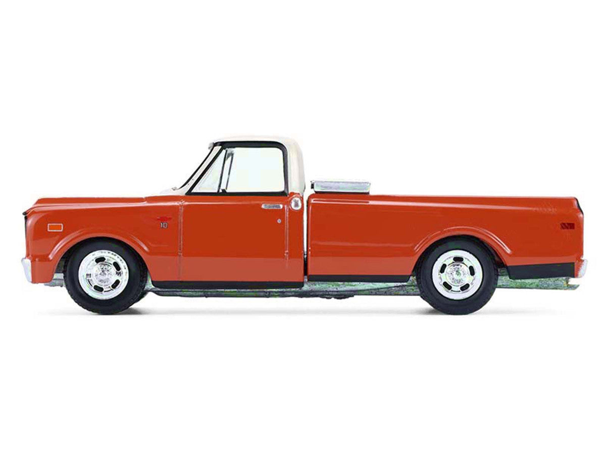 1968 Chevrolet C-10 Pickup Truck with Toolbox Orange and Beige "Down on the Farm" Series 11 1/64 Diecast Model by Greenlight by Greenlight