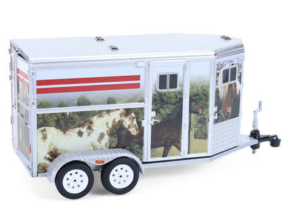 Horse Trailer Silver with Custom Horse Wrap "Down on the Farm" Series 11 1/64 Diecast Model by Greenlight by Greenlight