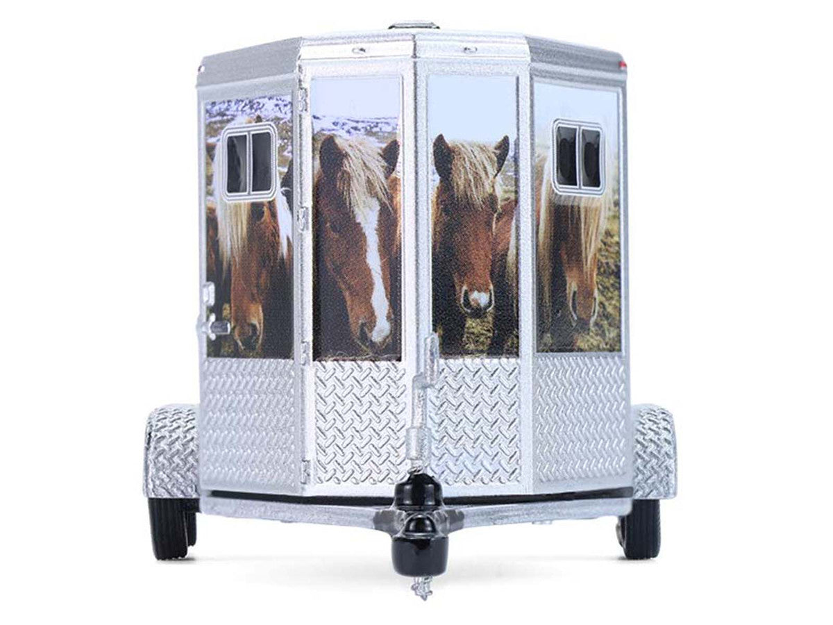 Horse Trailer Silver with Custom Horse Wrap "Down on the Farm" Series 11 1/64 Diecast Model by Greenlight by Greenlight