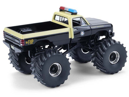1983 Dodge Ram W350 Monster Truck "Florida Highway Patrol" Black with Cream Top and Stripes "Kings of Crunch - Hot Pursuit" Special Edition 1/64 Diecast Model Car by Greenlight by Greenlight
