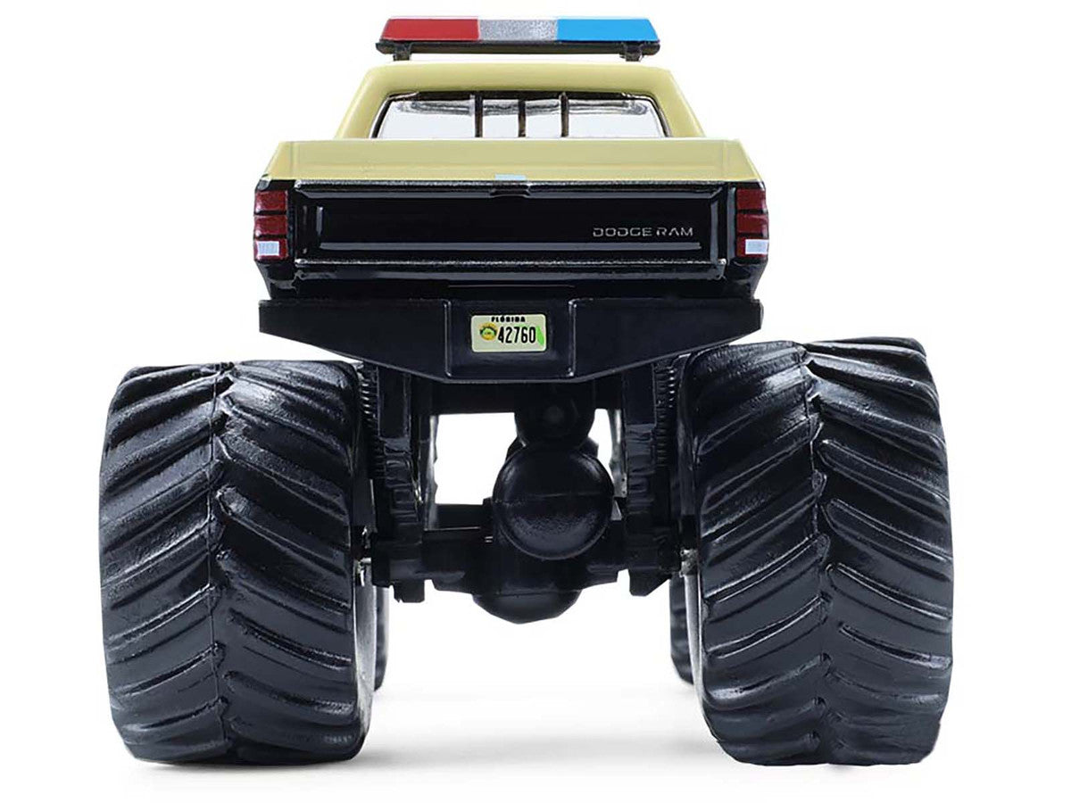 1983 Dodge Ram W350 Monster Truck "Florida Highway Patrol" Black with Cream Top and Stripes "Kings of Crunch - Hot Pursuit" Special Edition 1/64 Diecast Model Car by Greenlight by Greenlight