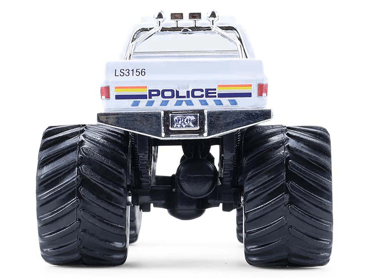 1986 Chevrolet Silverado Monster Truck "Royal Canadian Mounted Police" White with Stripes "Kings of Crunch - Hot Pursuit" Special Edition 1/64 Diecast Model Car by Greenlight by Greenlight