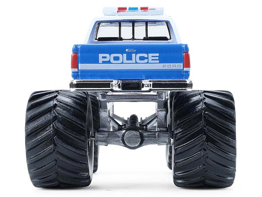 1990 Ford F-350 Monster Truck "NYPD (New York Police Department)" Blue with White Top "Kings of Crunch - Hot Pursuit" Special Edition 1/64 Diecast Model Car by Greenlight