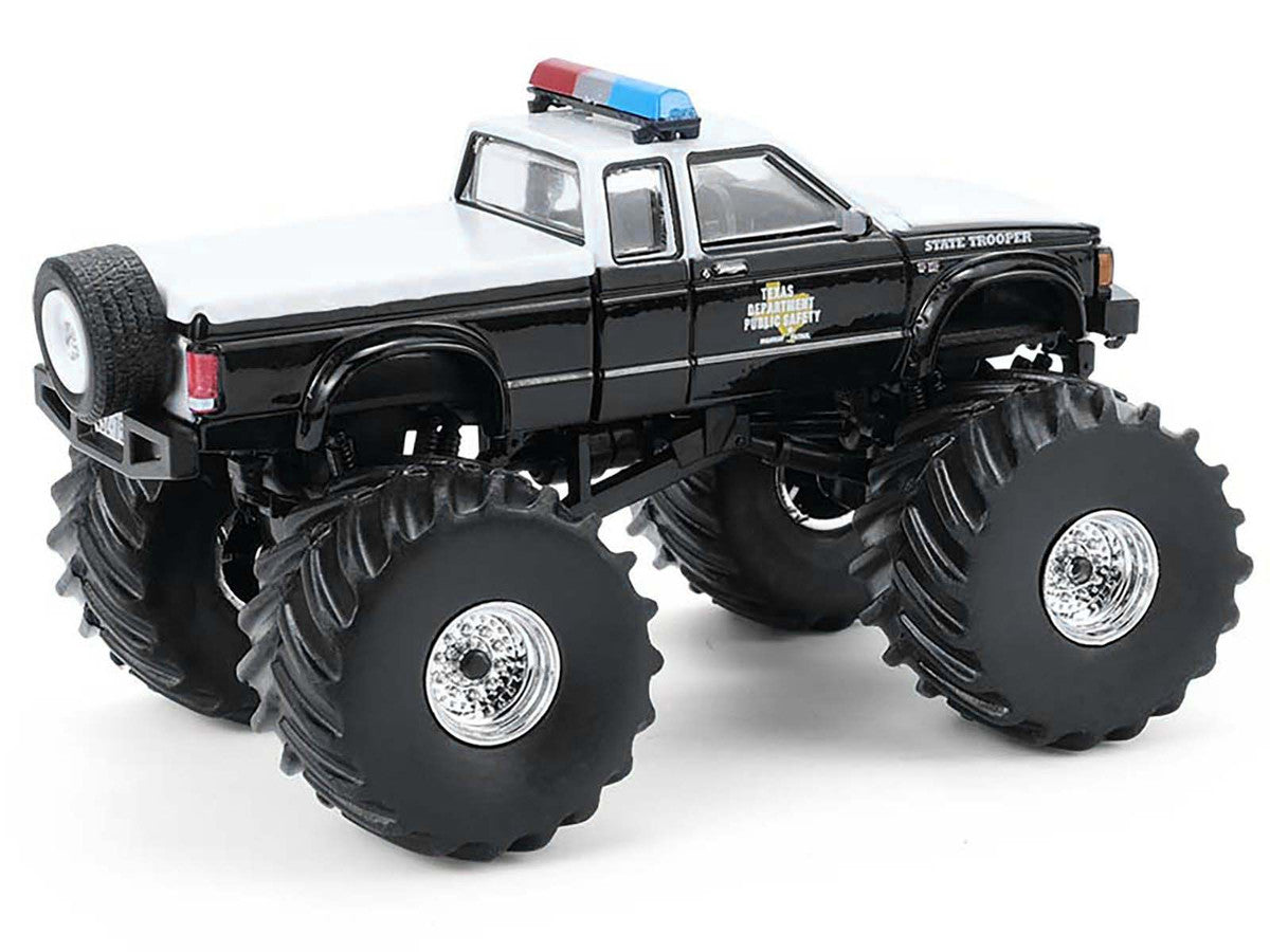 1990 GMC S-15 Monster Truck "Texas Department of Public Safety" Black and White "Kings of Crunch - Hot Pursuit" Special Edition 1/64 Diecast Model Car by Greenlight by Greenlight