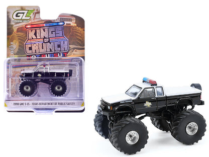 1990 GMC S-15 Monster Truck "Texas Department of Public Safety" Black and White "Kings of Crunch - Hot Pursuit" Special Edition 1/64 Diecast Model Car by Greenlight by Greenlight