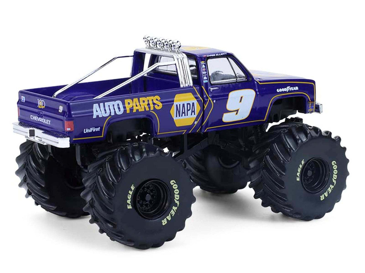 1984 Chevrolet C20 Monster Truck #9 "NAPA" Blue with Graphics "Kings of Crunch - Hendrick Motorsports Tribute" Special Edition 1/64 Diecast Model Car by Greenlight by Greenlight