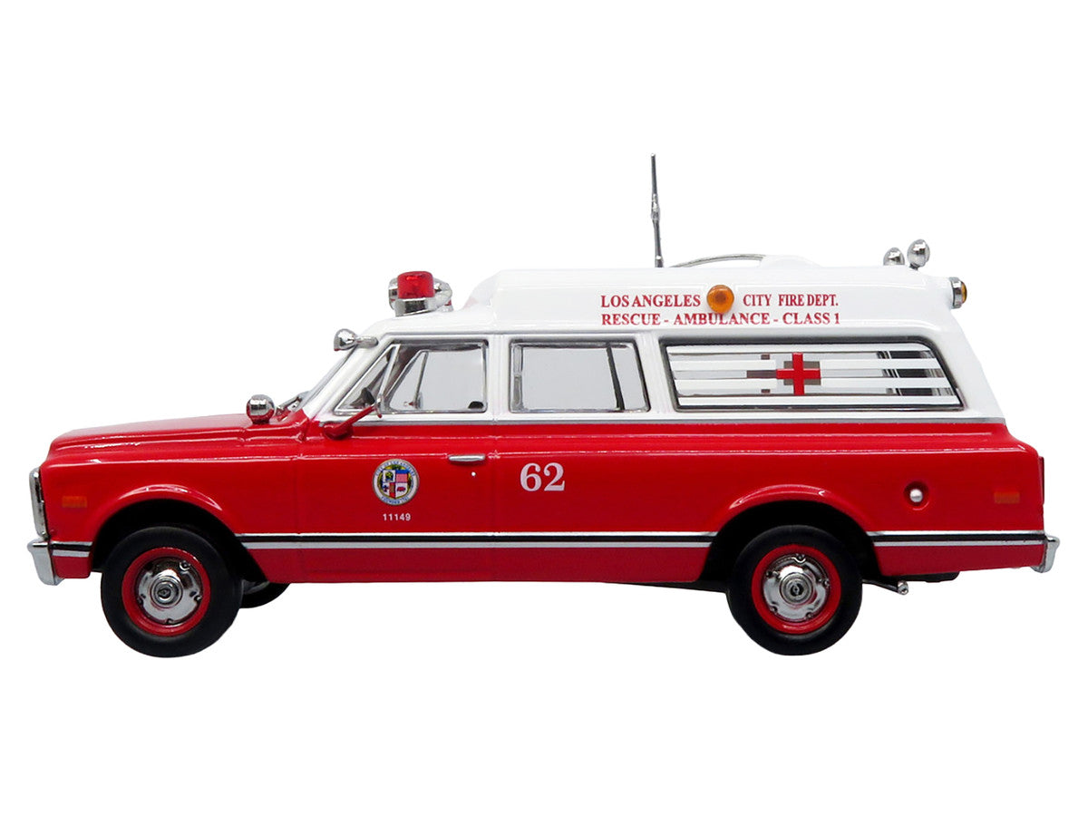1969 Chevrolet C-10 Ambulance "Los Angeles City Fire Department" Red and White "5 Alarm" Series Limited Edition 1/50 Diecast Model by Iconic Replicas by Iconic Replicas
