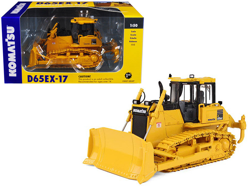Komatsu D65EX-17 Sigmadozer with Ripper 1/50 Diecast Model by First Gear by First Gear