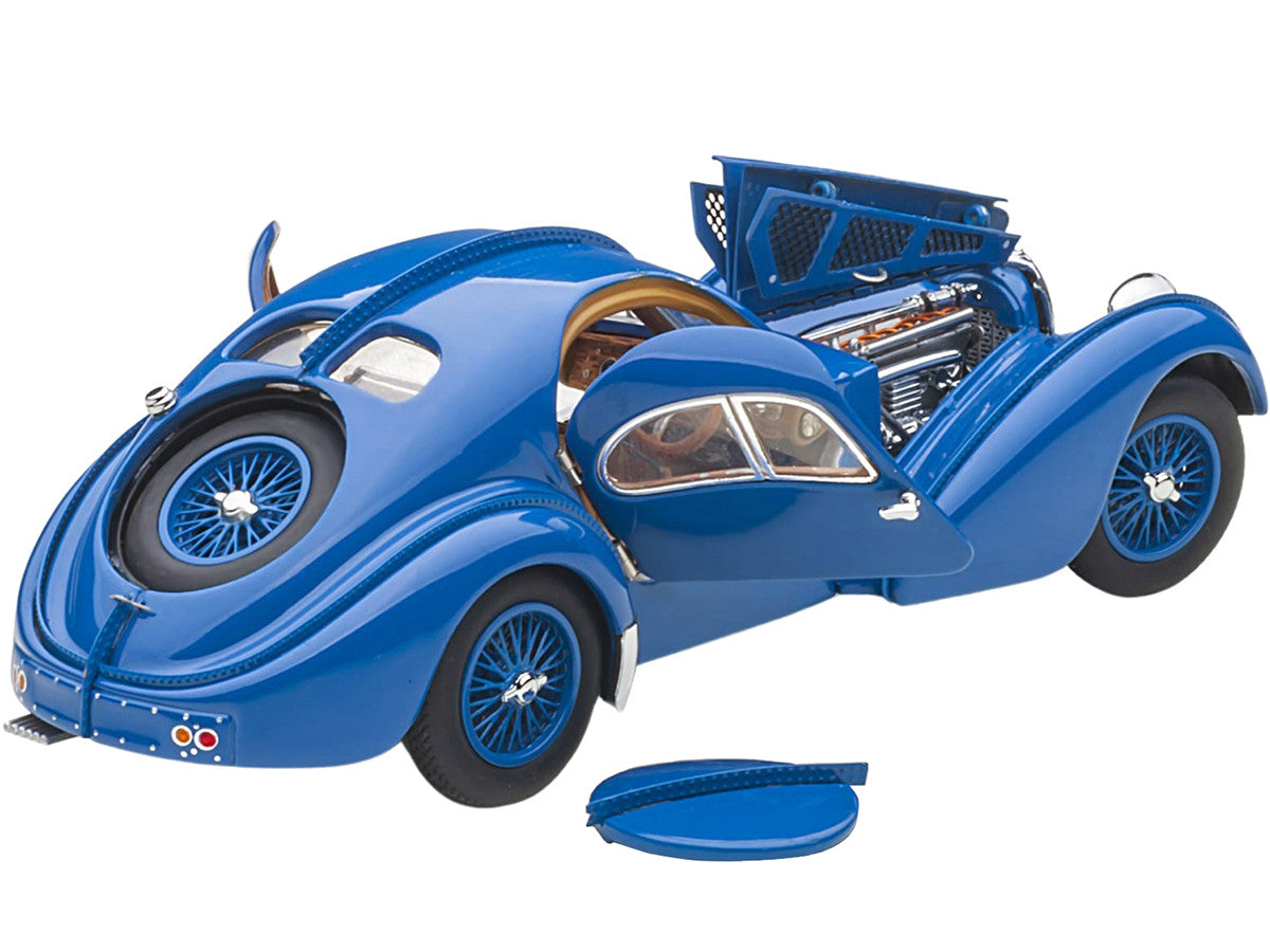 1938 Bugatti Type 57SC Atlantic with Metal Wire-Spoke Wheels Blue 1/43 Diecast Model Car by Autoart by Autoart