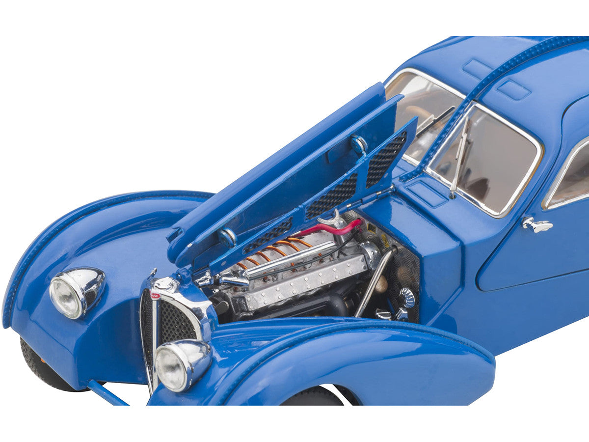 1938 Bugatti Type 57SC Atlantic with Metal Wire-Spoke Wheels Blue 1/43 Diecast Model Car by Autoart by Autoart