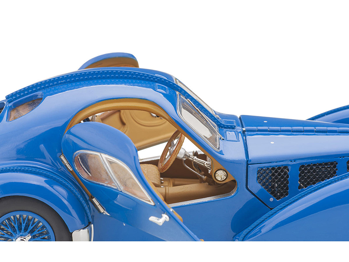 1938 Bugatti Type 57SC Atlantic with Metal Wire-Spoke Wheels Blue 1/43 Diecast Model Car by Autoart by Autoart