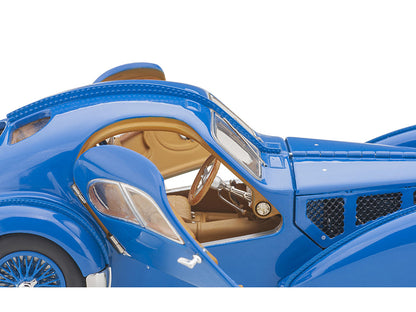 1938 Bugatti Type 57SC Atlantic with Metal Wire-Spoke Wheels Blue 1/43 Diecast Model Car by Autoart by Autoart
