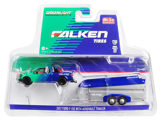 2017 Ford F-150 Pickup Truck and Aerovault Trailer "Falken Tires" Limited Edition to 2760 pieces Worldwide 1/64 Diecast Model Car by Greenlight by Greenlight