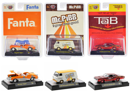 "Sodas" Set of 3 pieces Release 25 Limited Edition to 6250 pieces Worldwide 1/64 Diecast Model Cars by M2 Machines by M2