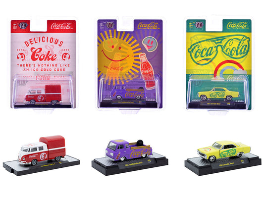 "Coca-Cola" Set of 3 pieces Release 53 Limited Edition to 10000 pieces Worldwide 1/64 Diecast Model Cars by M2 Machines by M2