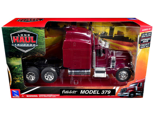 Peterbilt 379 Truck Tractor Burgundy Metallic "Long Haul Trucker" Series 1/32 Diecast Model by New Ray by New Ray
