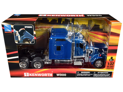 Kenworth W900 Truck Tractor Blue Metallic 1/32 Diecast Model by New Ray by New Ray