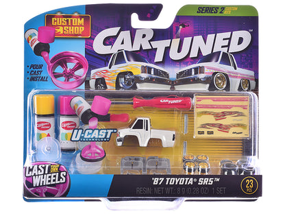 1987 Toyota SR5 Pickup Truck White and 1993 Toyota Supra Blue "Custom Shop" 2 Car Set Diecast Model Cars by CarTuned by Car Tuned