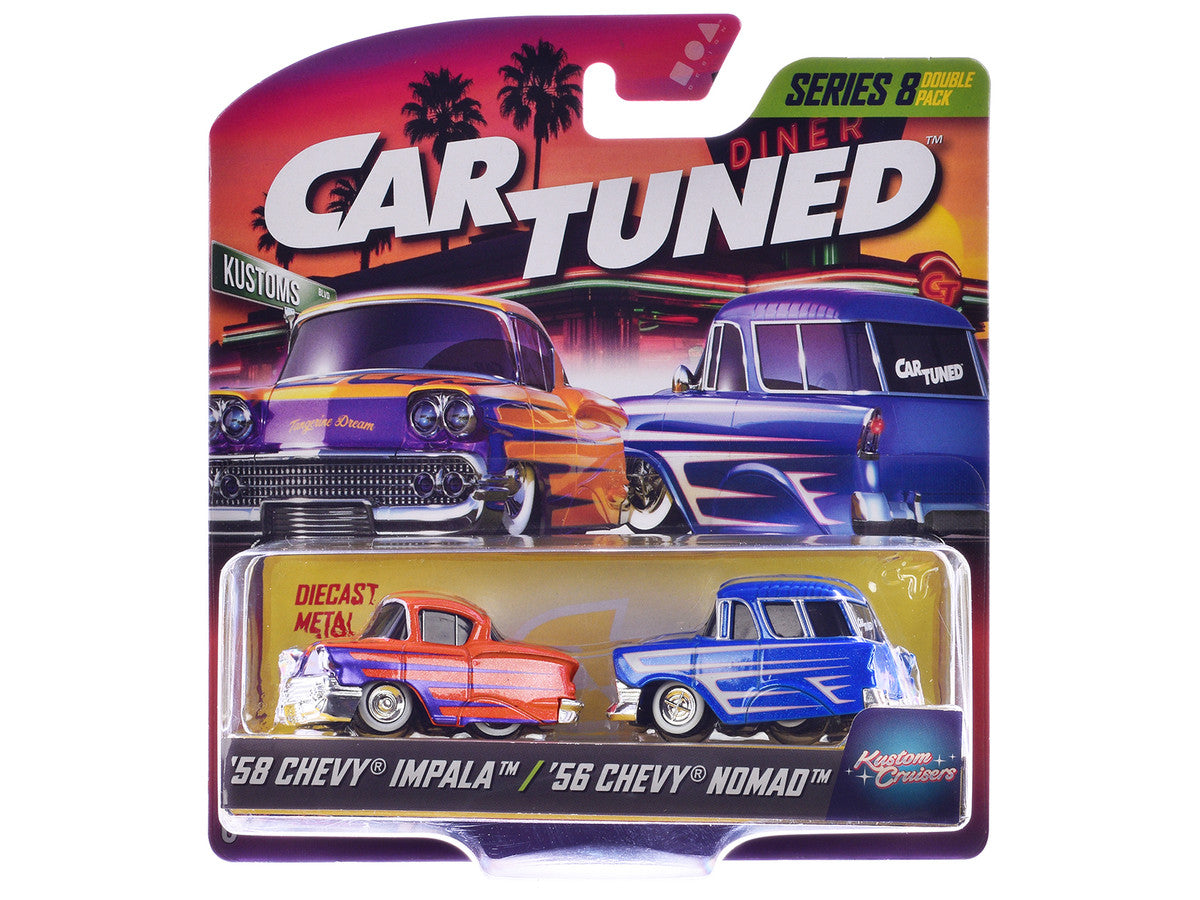 "Kustoms" Double Pack Series 8 Set of 4 Cars Diecast Model Cars by CarTuned by Car Tuned