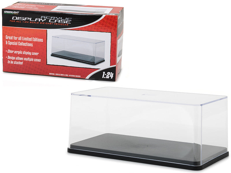 Collectible Display Show Case with Black Plastic Base for 1/24 Scale Models by Greenlight by Greenlight
