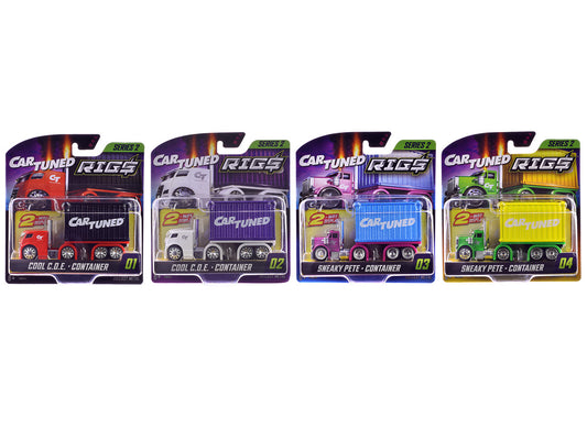 "Rigs" Container Case Series 2 Set of 4 Pieces Diecast Model Cars by CarTuned by Car Tuned