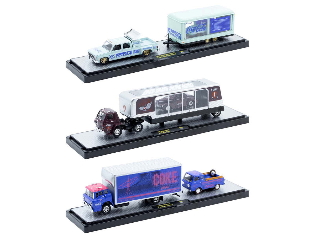 Auto Haulers "Coca-Cola" Set of 3 pieces Release 42 Limited Edition to 8200 pieces Worldwide 1/64 Diecast Models by M2 Machines by M2