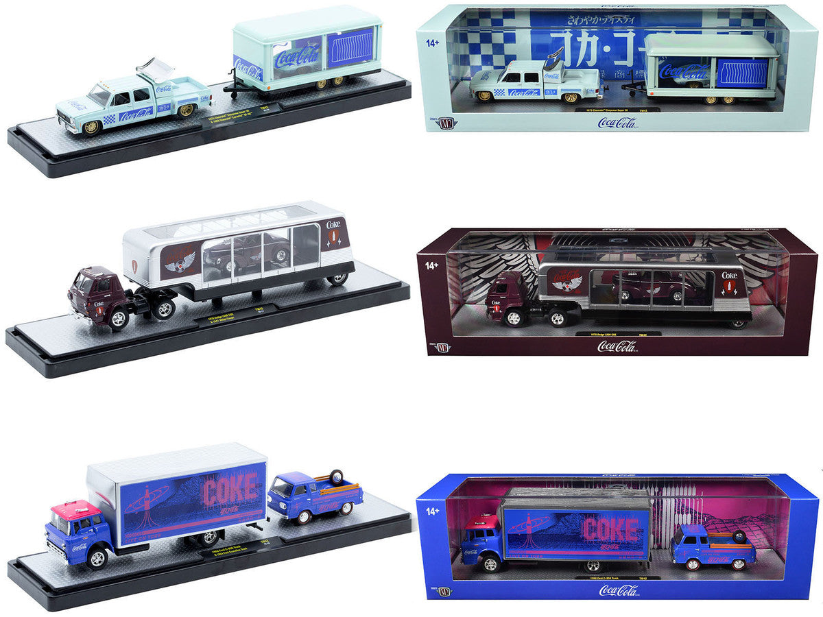 Auto Haulers "Coca-Cola" Set of 3 pieces Release 42 Limited Edition to 8200 pieces Worldwide 1/64 Diecast Models by M2 Machines by M2