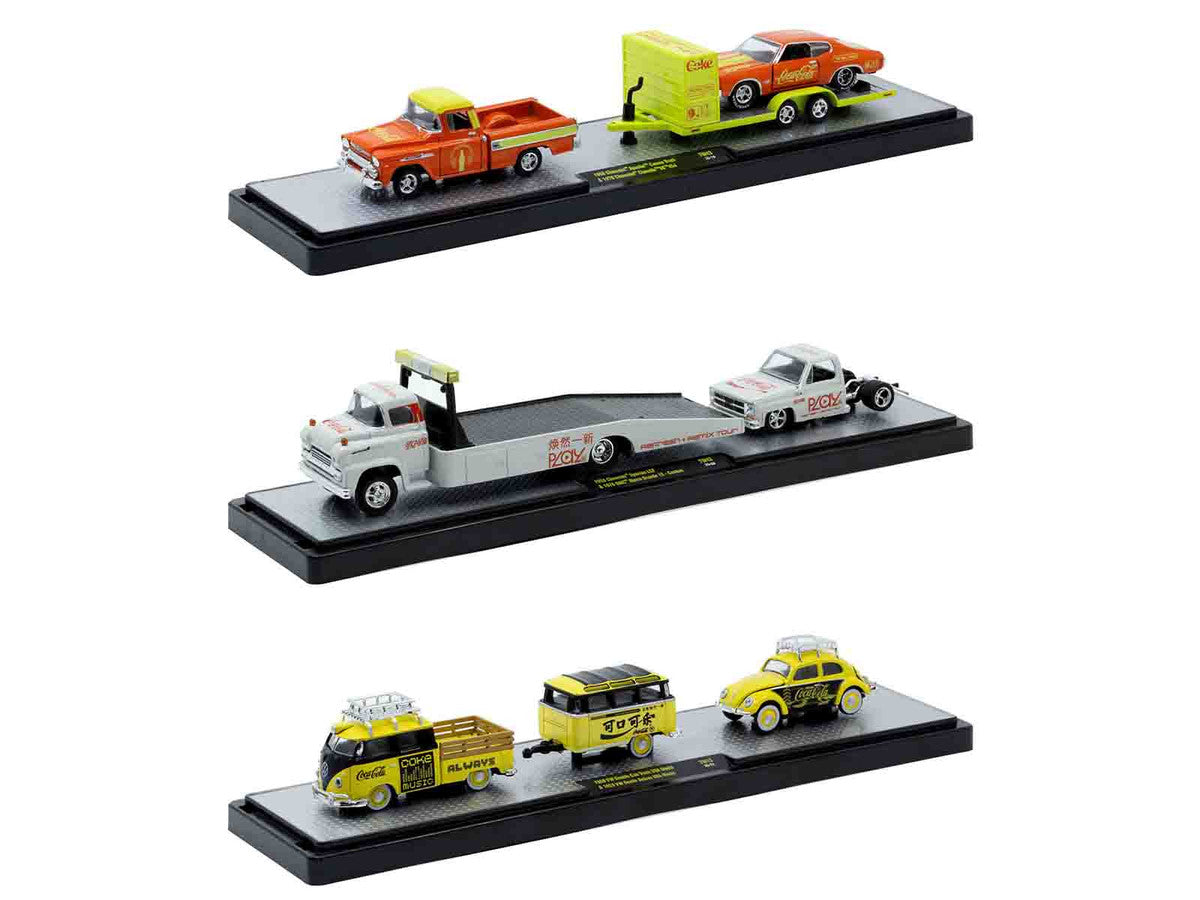 Auto Haulers "Coca-Cola" Set of 3 pieces Release 43 Limited Edition to 6200 pieces Worldwide 1/64 Diecast Models by M2 Machines by M2