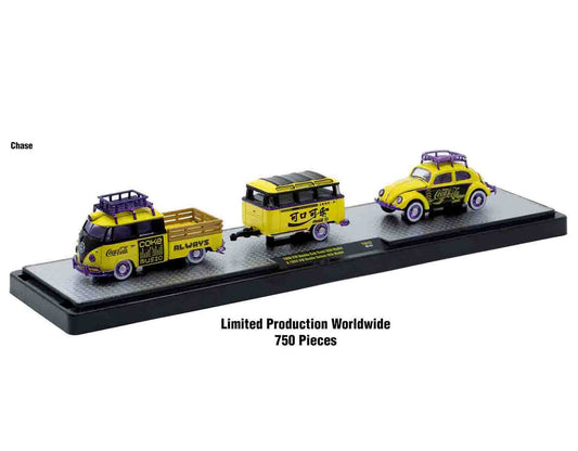 Auto Haulers "Coca-Cola" Set of 3 pieces Release 43 Limited Edition to 6200 pieces Worldwide 1/64 Diecast Models by M2 Machines by M2