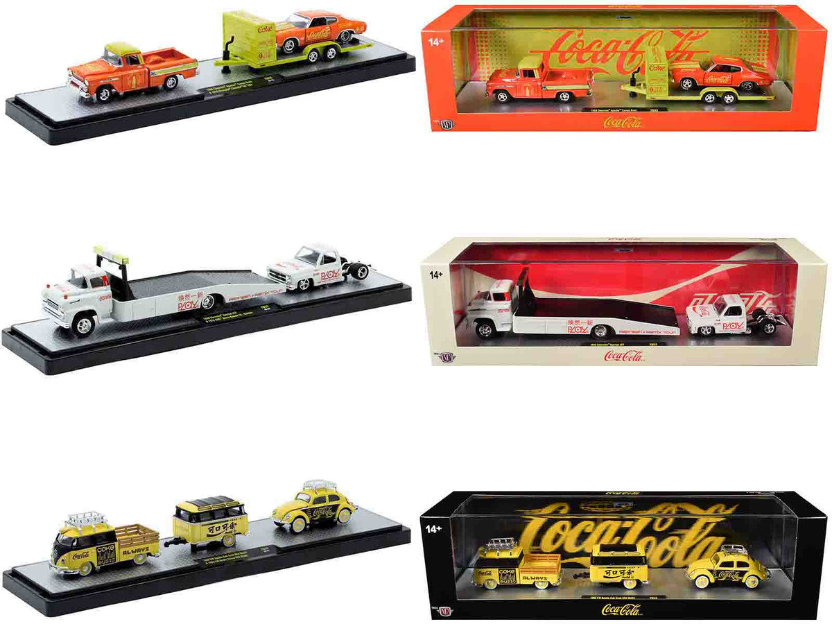 Auto Haulers "Coca-Cola" Set of 3 pieces Release 43 Limited Edition to 6200 pieces Worldwide 1/64 Diecast Models by M2 Machines by M2