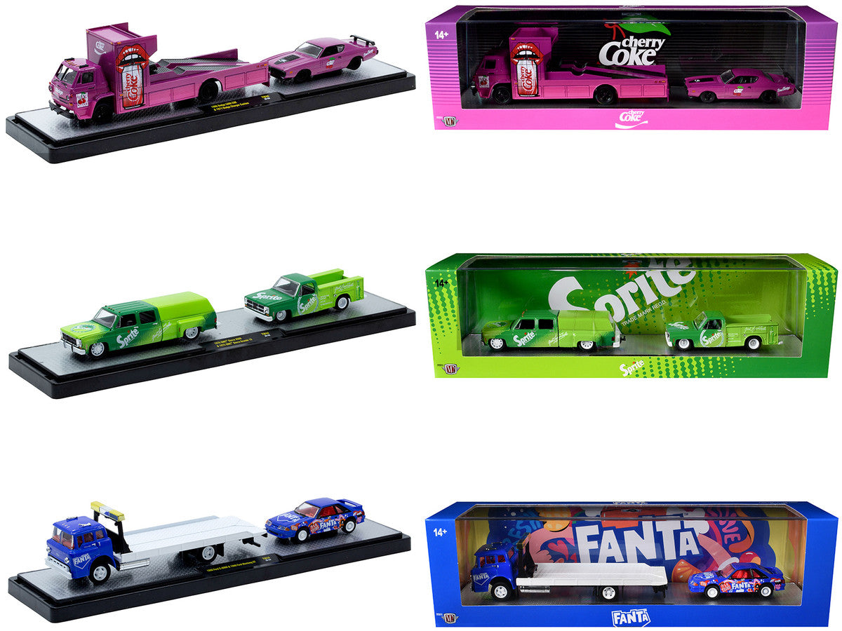 Auto Haulers "Soda" Set of 3 pieces Release 44 Limited Edition to 5750 pieces Worldwide 1/64 Diecast Model Cars by M2 Machines by M2