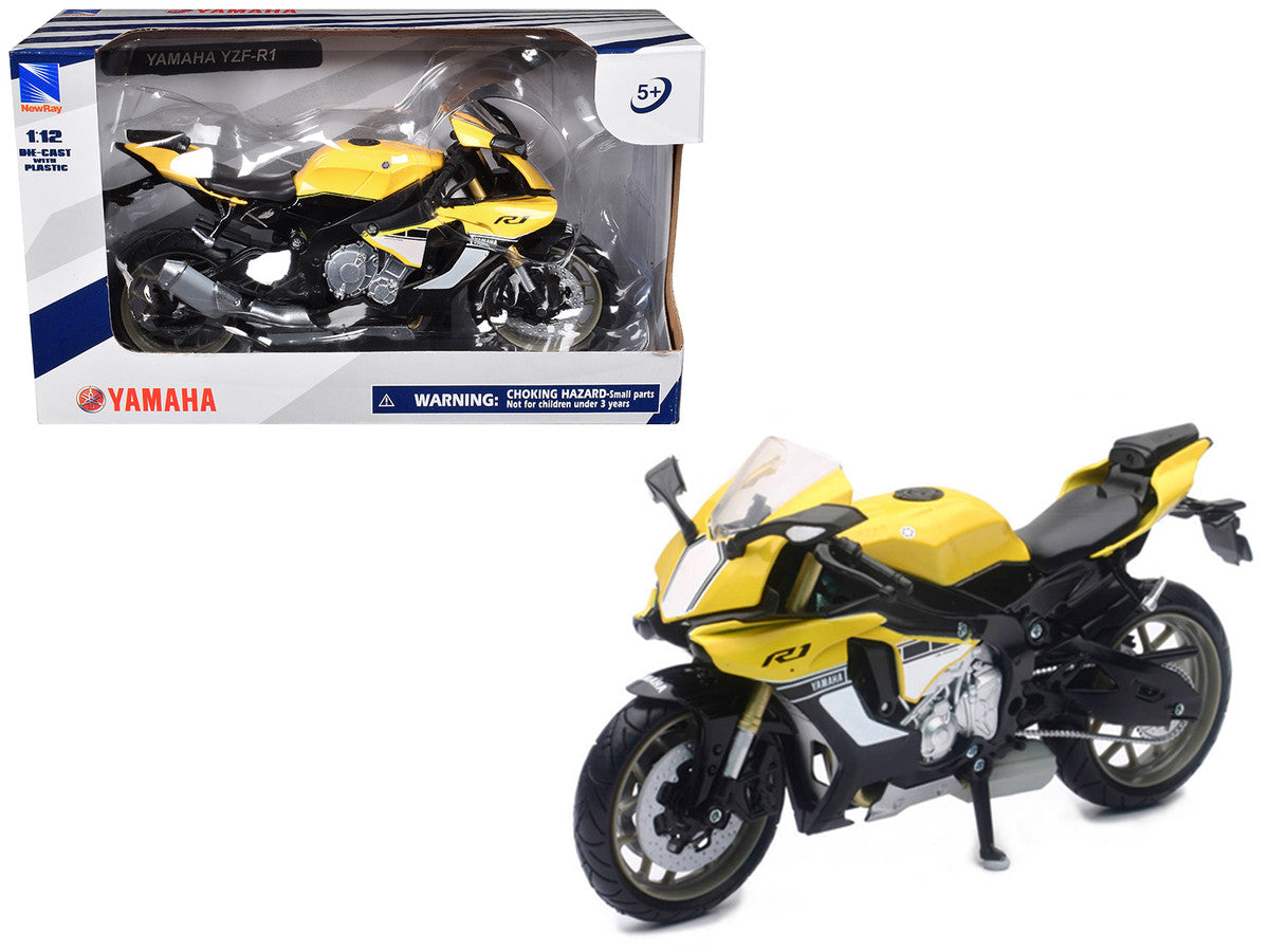 2016 Yamaha YZF-R1 Yellow Motorcycle Model 1/12 by New Ray by New Ray