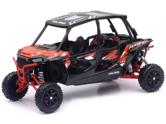Polaris RZR XP 4 Turbo EPS Sport UTV Spectra Orange with Graphics and Black Top 1/18 Diecast Model by New Ray by New Ray