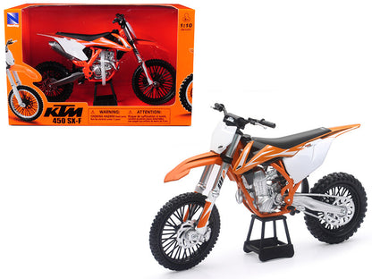 KTM 450 SX-F Dirt Bike Orange and White 1/10 Diecast Motorcycle Model by New Ray by New Ray