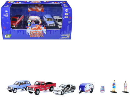 "Summer Cookout Diorama" Set of 7 pieces 1/64 Diecast Model Cars by Greenlight by Greenlight