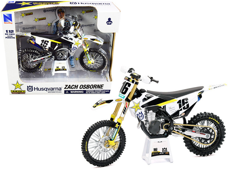 Husqvarna FC450 #16 Zach Osborne "Rockstar Energy Drink" 1/12 Diecast Motorcycle Model by New Ray by New Ray