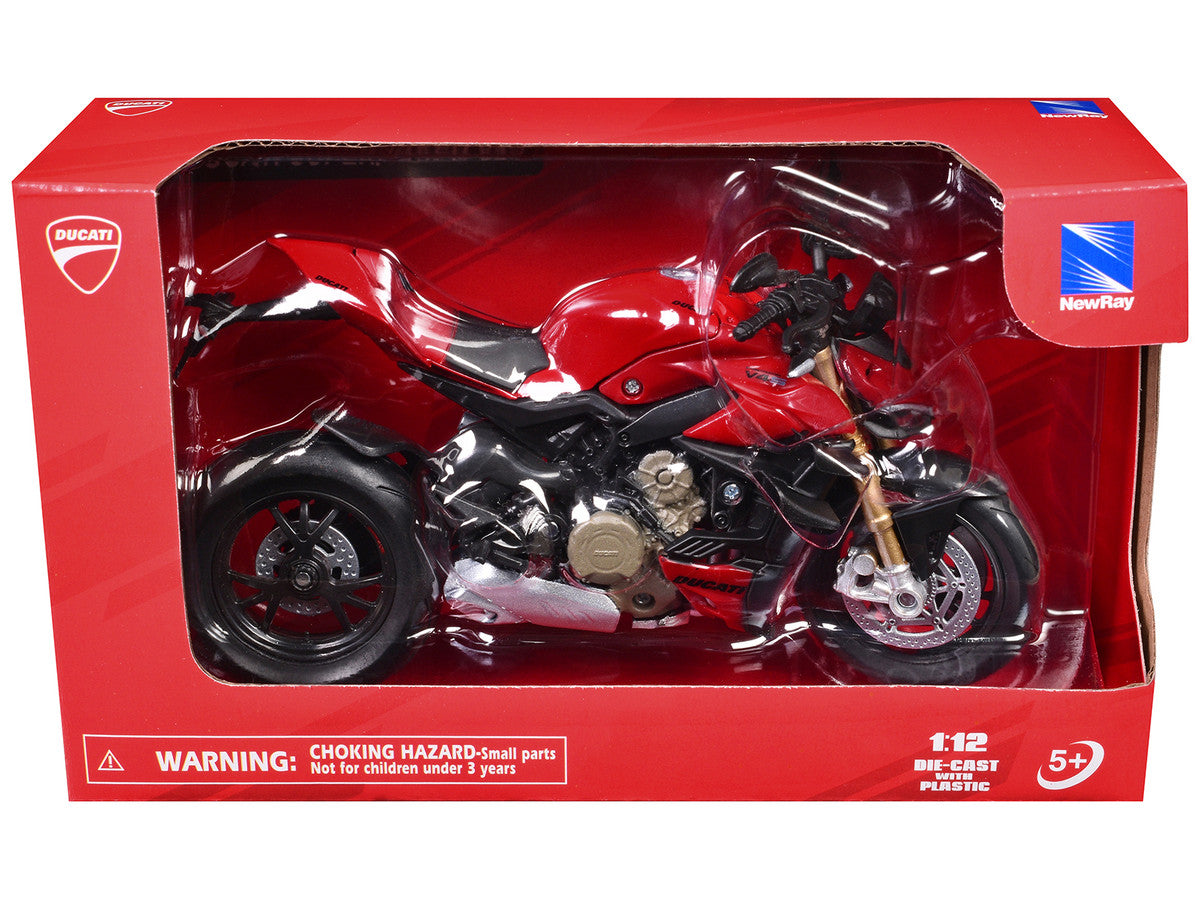 Ducati Supernaked V4S Motorcycle Red 1/12 Diecast Motorcycle Model by New Ray by New Ray
