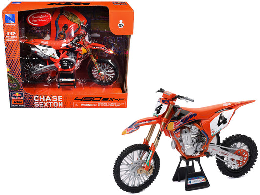 KTM 450 SX-F Motorcycle #4 Chase Sexton "Red Bull KTM Factory Racing" 1/12 Diecast Model by New Ray by New Ray