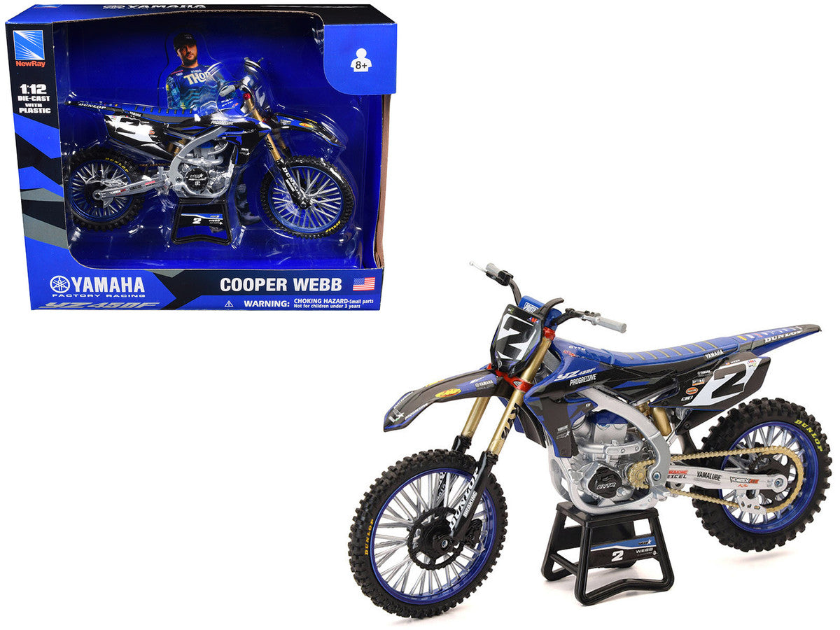 Yamaha YZ450F Motorcycle #2 Cooper Webb "Yamaha Factory Racing" 1/12 Diecast Model by New Ray by New Ray