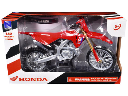 Honda CRF450R Motorcycle Red with Black Accents 1/12 Diecast Model by New Ray by New Ray
