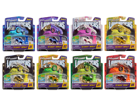 "Lowriders Show Glow" Series 3 Set of 8 Pieces Diecast Model Cars by CarTuned by Car Tuned