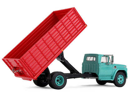 GMC 4000 Grain Truck Turquoise with Red Container 1/64 Diecast Model by DCP/First Gear by First Gear