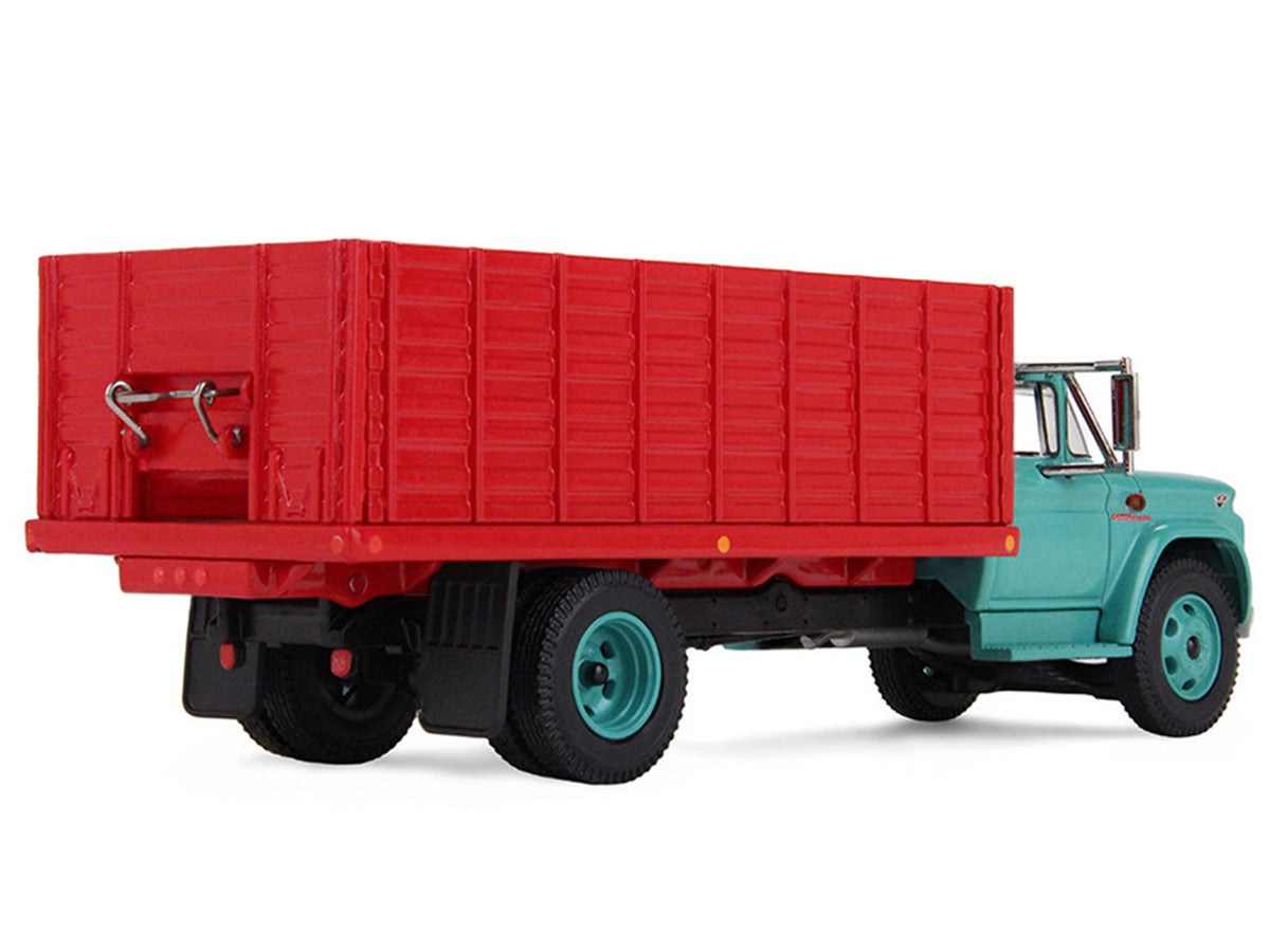 GMC 4000 Grain Truck Turquoise with Red Container 1/64 Diecast Model by DCP/First Gear by First Gear