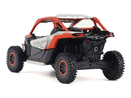 Can-Am Maverick X3 X RS Turbo RR Chalk Gray and Magma Red with Driver Figure 1/32 Diecast Model by BRP Models by BRP Models