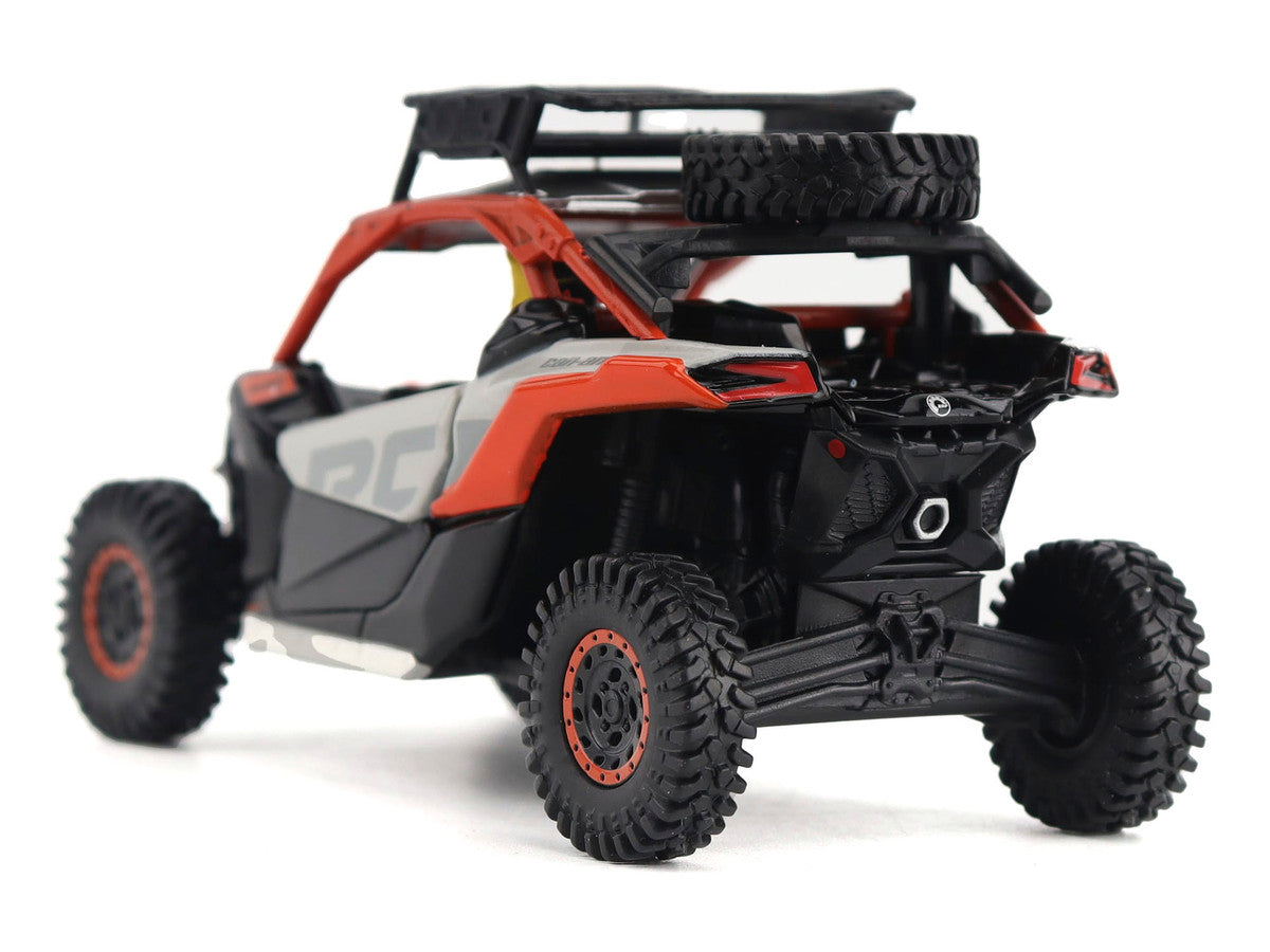 Can-Am Maverick X3 X RS Turbo RR Sand Version Chalk Gray and Magma Red with Driver Figure 1/32 Diecast Model by BRP Models by BRP Models