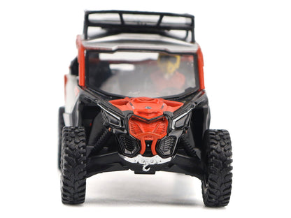 Can-Am Maverick X3 X RS Turbo RR Sand Version Chalk Gray and Magma Red with Driver Figure 1/32 Diecast Model by BRP Models by BRP Models