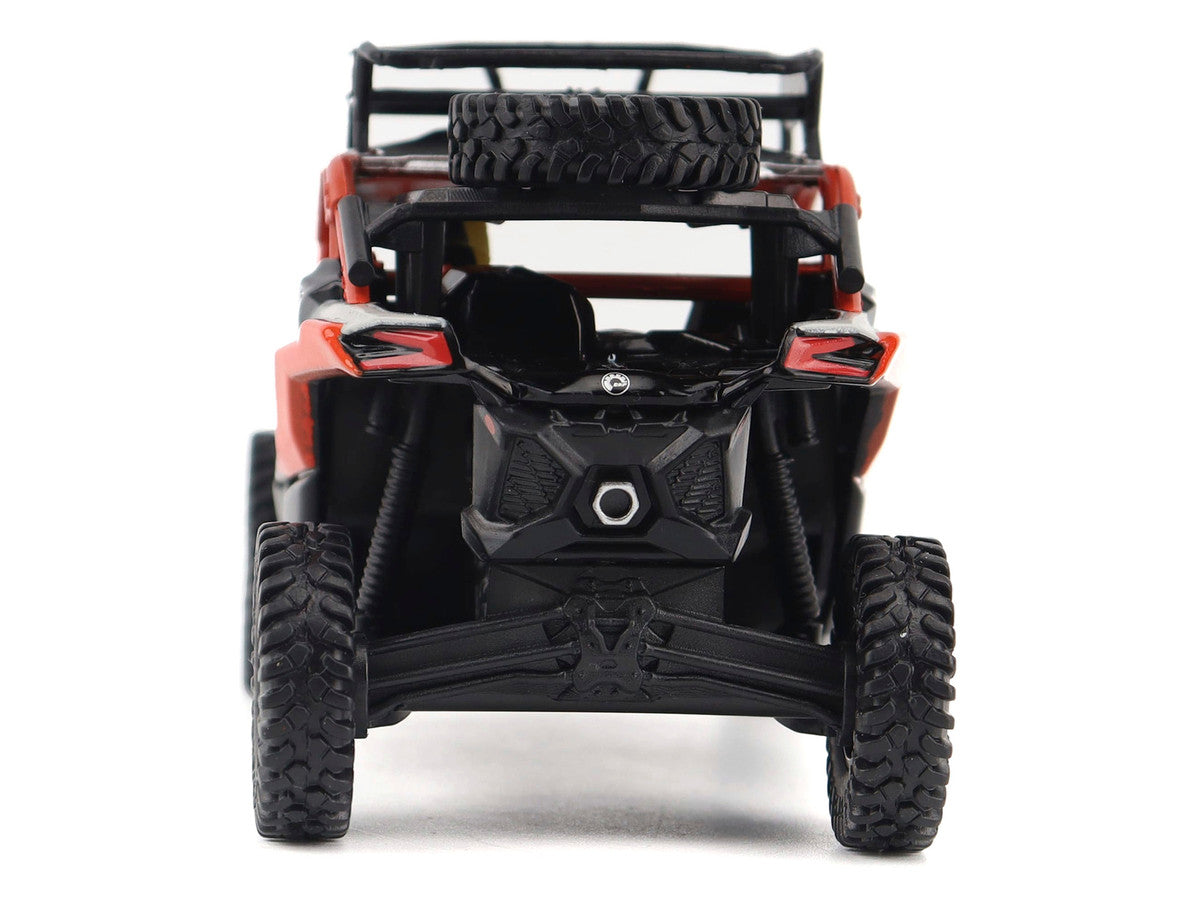 Can-Am Maverick X3 X RS Turbo RR Sand Version Chalk Gray and Magma Red with Driver Figure 1/32 Diecast Model by BRP Models by BRP Models